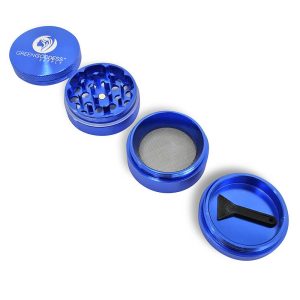 blue weed grinder 1.5 inch 4 layer with kief catcher