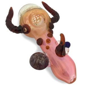 Pink Glass Smoking Pipe: The Horny Alien Spoon