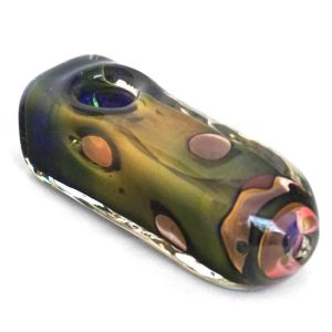 multi-colored spotted steamroller glass pipe