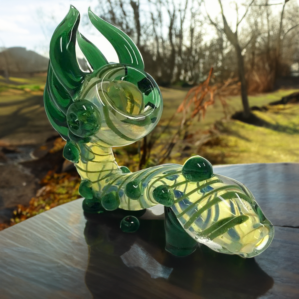 green glass Sherlock pipe